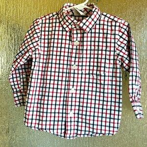 Crazy 8 18-24 mo red, white and black plaid shirt